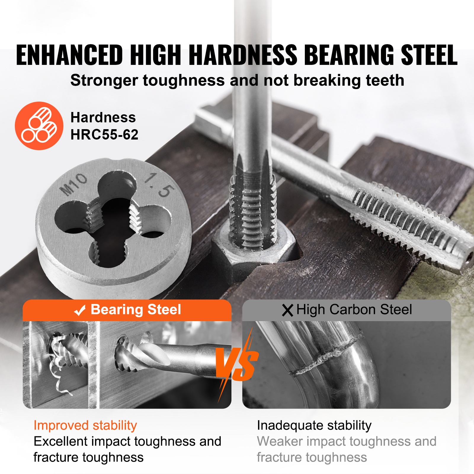 110-piece Tap And Die Set Metric Threading Tool Kit With Case_voghion.com